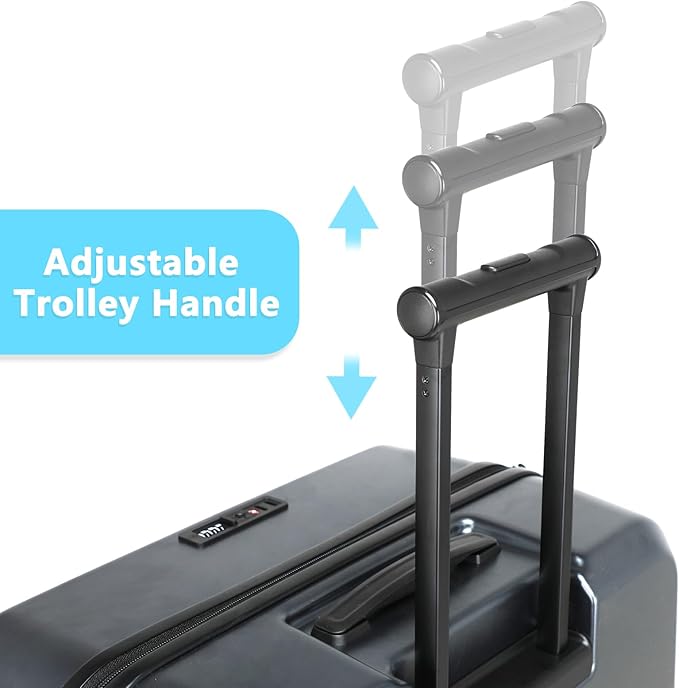 Luggage Sets 2 Piece, Carry On Luggage with Front Pocket & USB Port and 28 Inch Expandable Checked Luggage with Top Opening, Durable PC Hardside Suitcases with Spinner Wheels & TSA Lock, Gray (20/28)