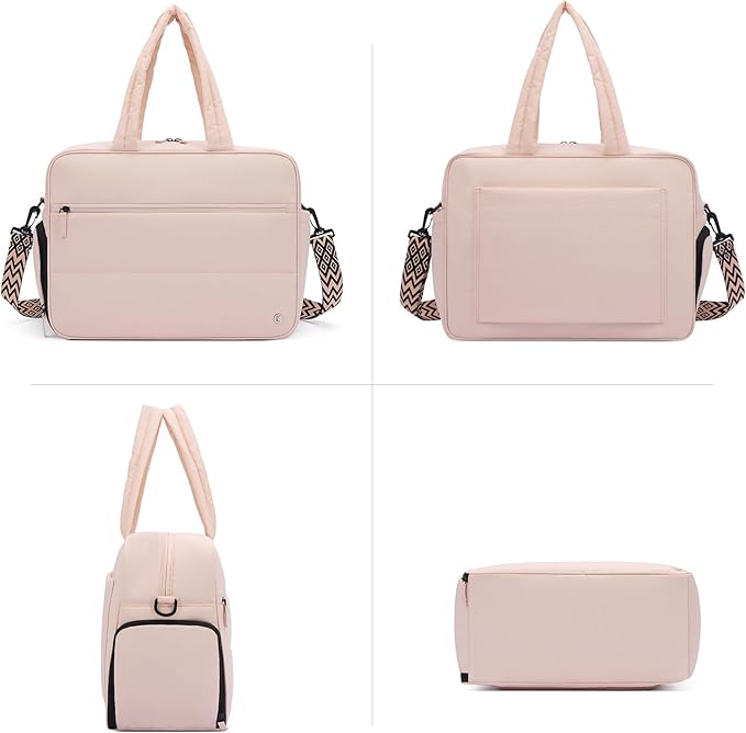 CLUCI Weekender Travel Bag for Women Puffer Tote Bag Carry On Duffle Overnight Bags with Shoe Compartment