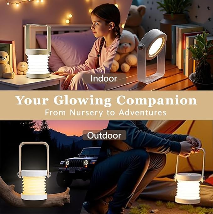 Cordless Rechargeable Lantern Table Lamp | Easy Touch Button Operation Control Dimmable 3 Level Brightness Night Light for Reading, Outdoor Camping (Transparent Frosted Lantern Light)