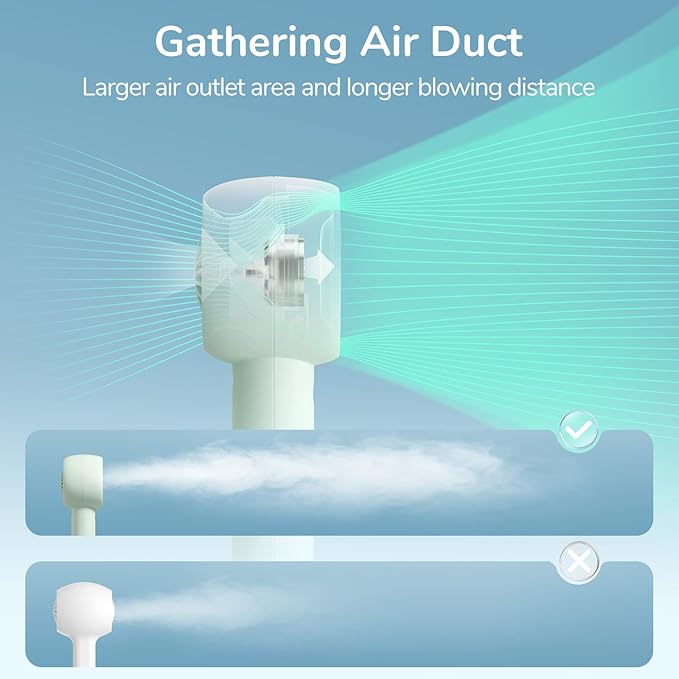 JISULIFE Mini Portable Fan-Bladeless Safe Design, Powerful Turbo Handheld Fan with 5 Speeds, 16Hrs Max Cooling Time，USB Rechargeable, Small Pocket for Travel/Lash, Gifts For Girls/Women