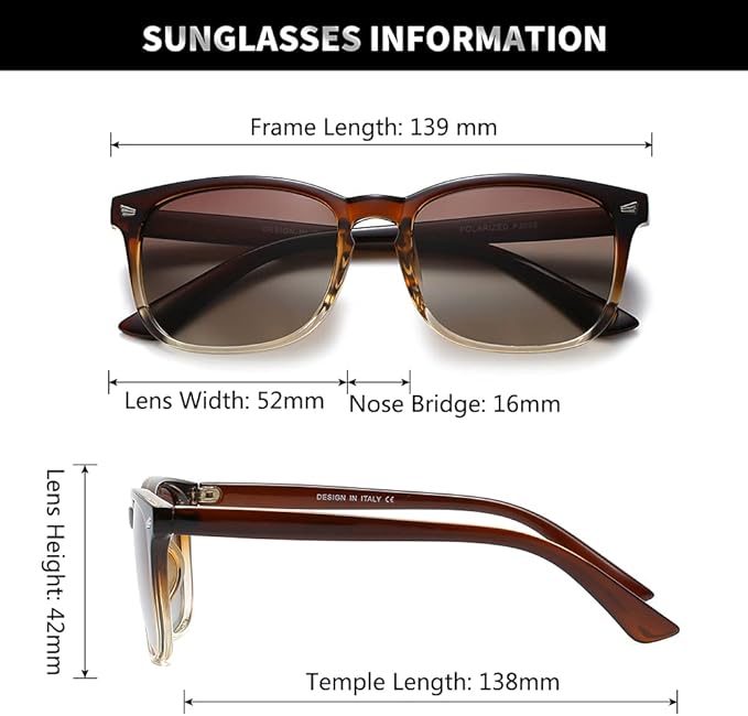 DUSHINE Polarized Sunglasses for Women Classic Retro Style UV400 Protection