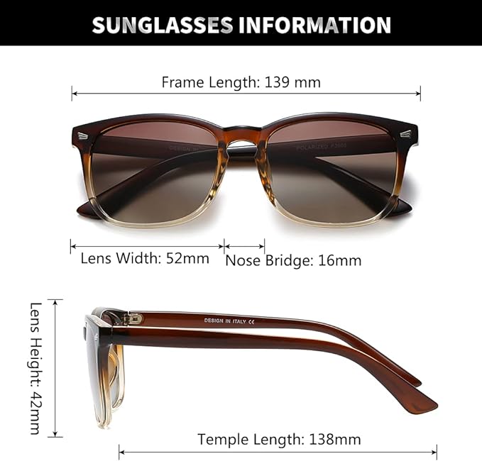 DUSHINE Polarized Sunglasses for Women Classic Retro Style UV400 Protection