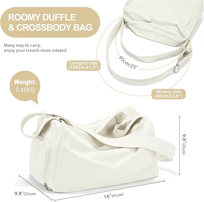 Small Gym Bag with Shoe Compartment, Workout Sport Duffle Bag for Women Travel, Waterproof Shoulder Overnight Bags Lightweight Carry on Tote Bags for Swim, Yoga, Dance