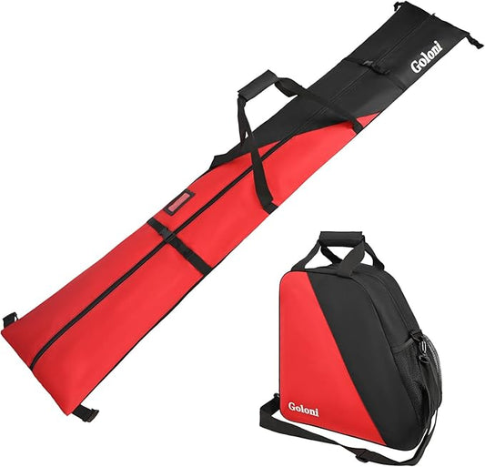 Goloni Ski Bag and Boot Bag Combo,Ski Bags for Air Travel,Snowboard Bag Fits for Skis Up to 180 CM and Boots Up To Size US13