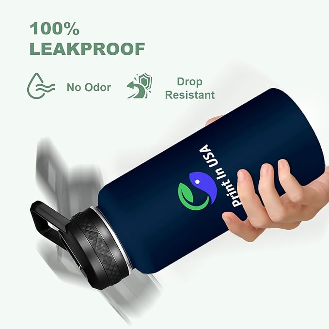 Personalized Custom Print in USA Water Bottle 75Pcs 32oz Stainless Steel Double Wall Coffee Cup with Lid & Straw Insulated Tumbler with Colorful Text Logo Photo