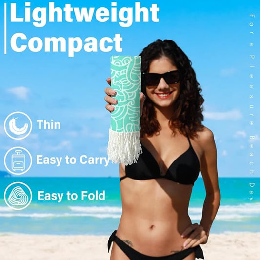 Thin Turkish Beach Towel Lightweight Quick Dry Absorbent Cotton Bathroom Bath Pool Swim Towels Extra Large Oversized Sand Free Beach Accessories Essentials Cloud Gifts for Adult