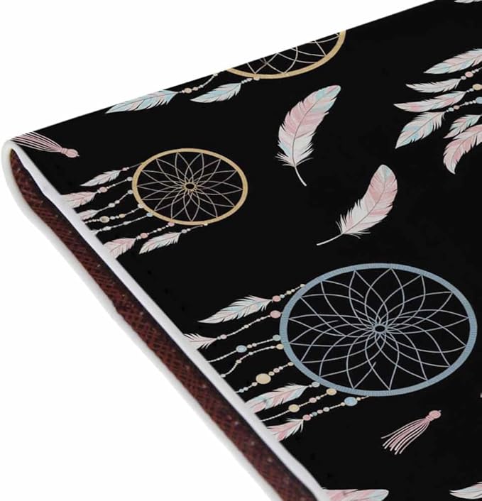 Dream Catcher Passport Holder for Travel Feathers Boho Style PU Leather Passport Cover Wallet Cute Passport Card Holder for Women and Men