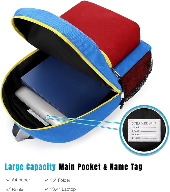 STEAMEDBUN Kids Backpack for Boys,Kindergarten Backpack for Toddler Boys Age 3-6