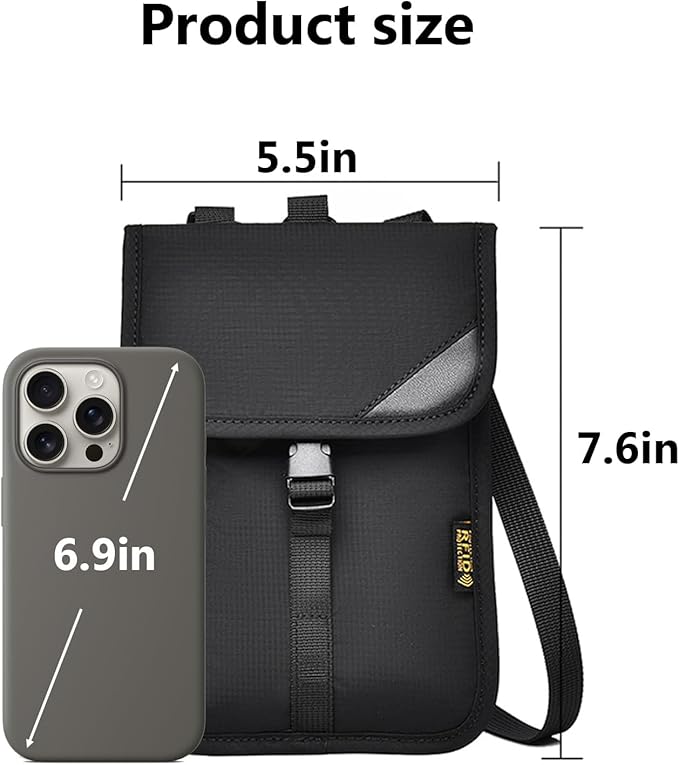 Passport Holder for Travel Pouch Neck Wallet for Traveling Women Men with RFID Blocking Waterproof and Slim Neck Pouch Adjustable Neck Strap (Z-Black)