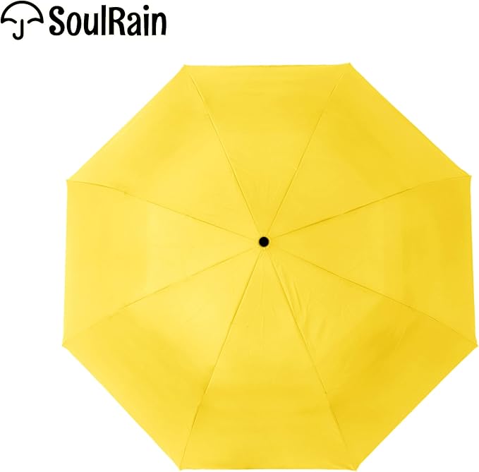 SoulRain Travel Umbrella - Compact Umbrella for Rain - Perfect Large Auto Folding Umbrella - Ideal Car umbrella, Small umbrella, and Travel Companion