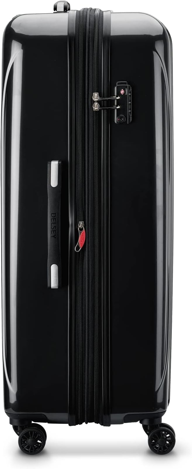 DELSEY PARIS Helium Aero Hardside Expandable Luggage with Spinner Wheels, Black, Checked-Large 28 Inch