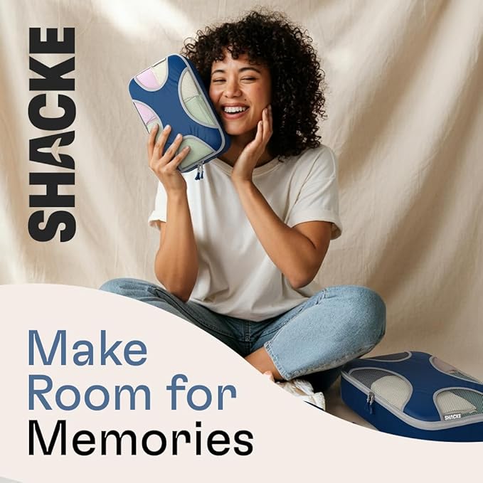 Shacke 6 Set Packing Cubes for Travel - Compression Packing Bags/Travel Organizer - Luggage Organizer Bags for Traveling - Travel Essentials for Women - Cruise Must Haves Packing List