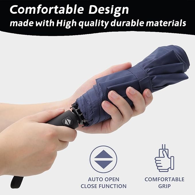 Travel Compact Umbrellas for Rain Portable Automatic Open/Close Windproof Folding Small Umbrella