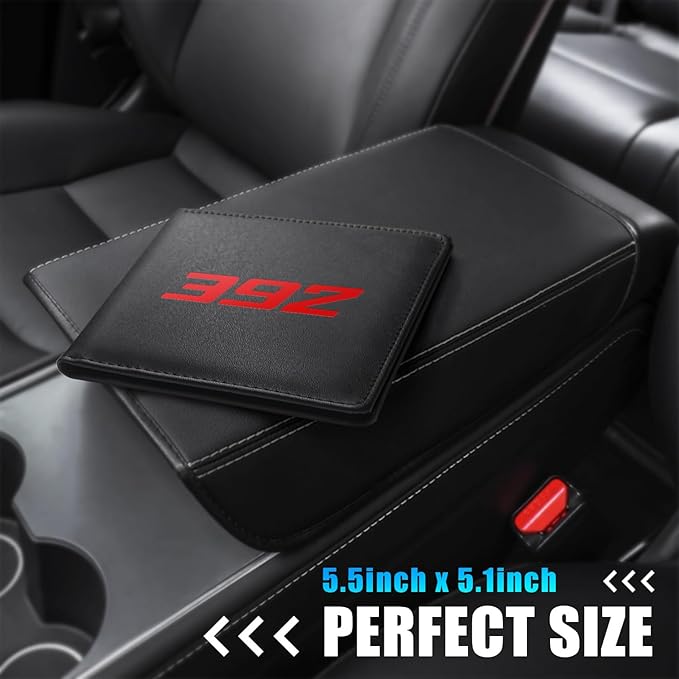 Leather Car Registration and Insurance Cards Holder Compatible with Dodge Challenger Durango SRT 392 Cars, Vehicle Glove Box Car Organizer with Magnetic Shut, Documents License for 392 Owners