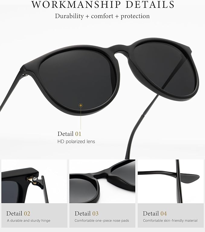 KALIYADI Sunglasses Womens Polarized Womens-Sunglasses: Trendy Sun Glasses with UV400 Retro Style for Party Beach Shopping