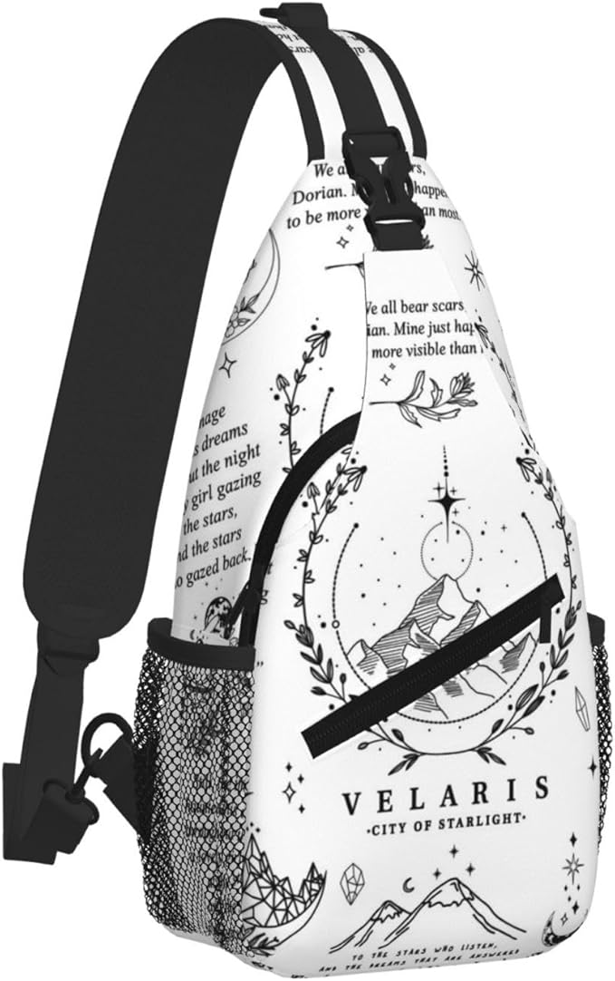 Velaris City Of Starlight Bookish Fantasy Crossbody Bag Trendy Sling Bag Bakpack Casual Chest Bags Daypack For Hiking Walking Travel Running(1)