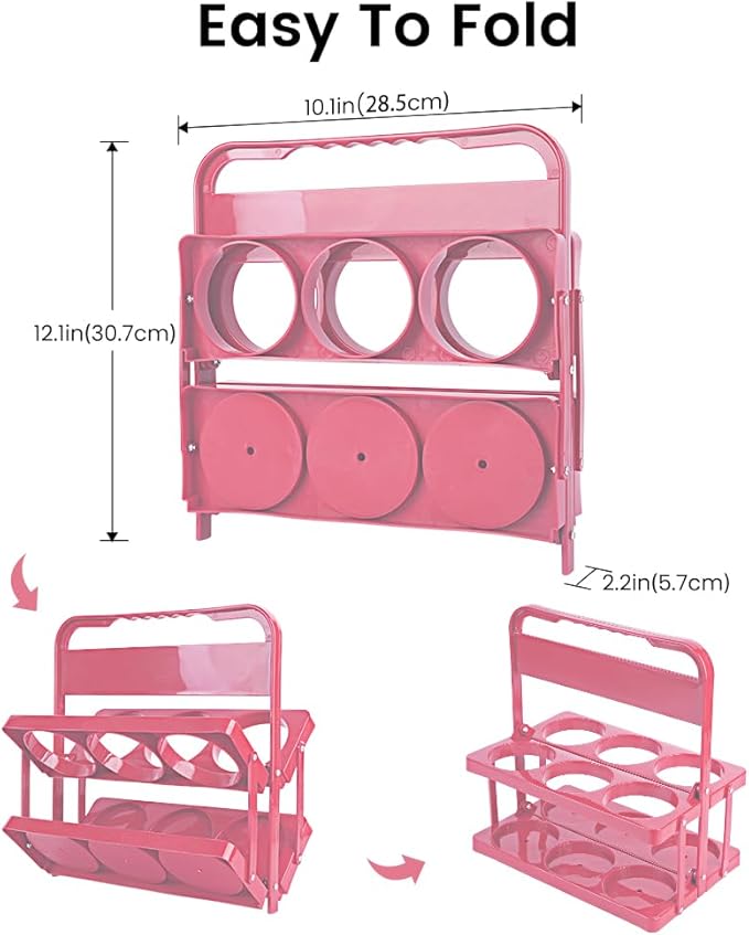 Reusable Drink Carrier with Handle for Delivery Drivers Portable Cup/Coffee Holder Accessories for Delivery, Foldable Drinks Caddy with Tray, Car Durable Plastic Festive Bottle, Vacation Container