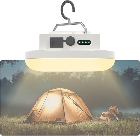 10000mAh Rechargeable Hanging Tent Light with Magnet, Portable 30W 4000LM LED 3 Color Lighting Modes Camping Lantern, IPX5 Waterproof LED Flashlight for Emergency & Gift