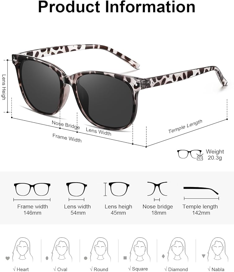 Wzerry Sunglasses for Women Polarized, Sun Glasses Vintage Style Trendy Round UV400 Protection Lens