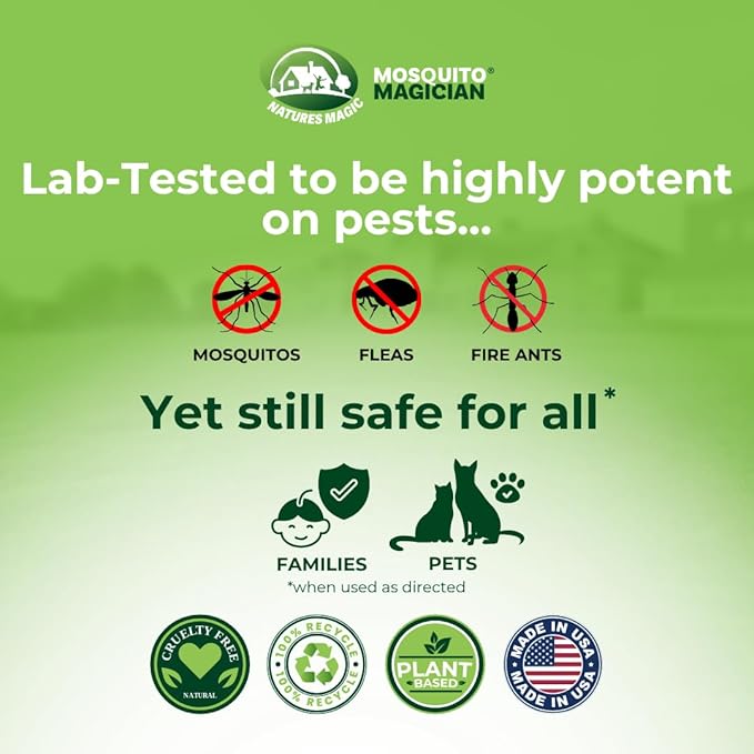 Mosquito Magician Natural Bug Spray for Body – Kid Safe Mosquito Repellent Spray with Natural Essential Oils, Kills, Repels, & Prevent Travel Size Bug Spray for Kids & Family – Cedarwood, 4 OZ