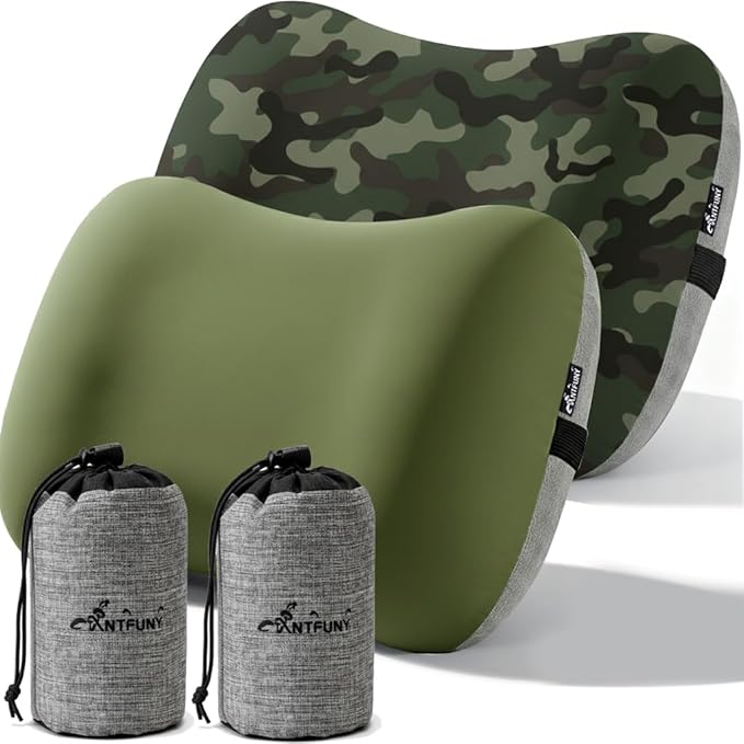 2 Packs Inflatable Neck Pillow for Travel Air Blow Up Small Ultralight Lake Day Accessories Hammock Beachy Mat Picnic Blanket Towel Umbrella Tent Outdoor Essentials Stuff Thing Need Supplies Item