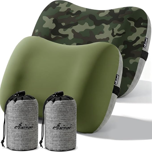 2 Packs Inflatable Neck Pillow for Travel Air Blow Up Small Ultralight Lake Day Accessories Hammock Beachy Mat Picnic Blanket Towel Umbrella Tent Outdoor Essentials Stuff Thing Need Supplies Item