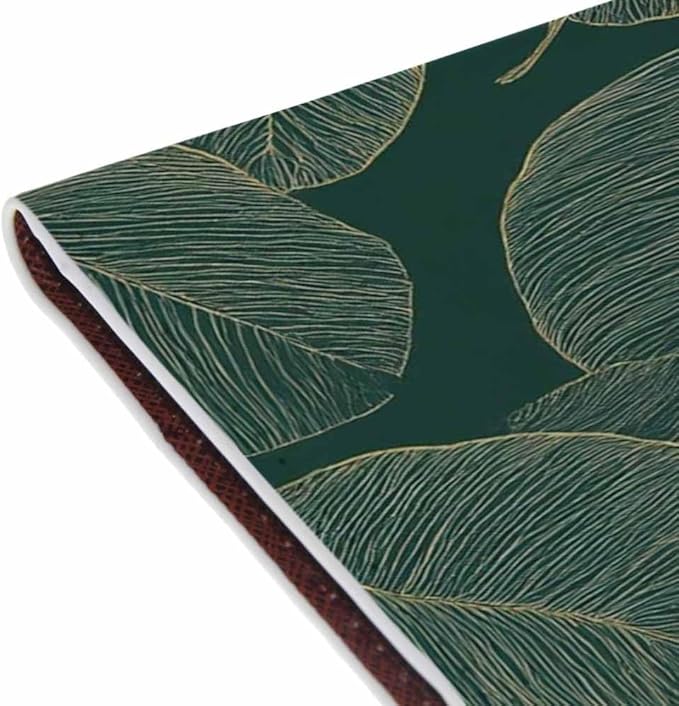 Art Palm Passport Holder for Travel Golden Split-leaf Philodendron Plant PU Leather Passport Cover Wallet Cute Passport Card Holder for Women and Men