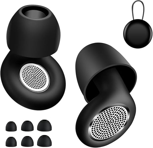 Reusable Soft Silicone Ear Plugs Dorm Noise Cancelling Earplugs for Sleeping 41dB Reduction｜Sleep No Ear Pain for Snoring Side Sleepers&Airplanes Travel Concerts Noises Reduction Earplugs (Black)