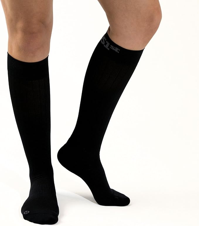 Medical Grade Compression Socks for Men & Women 15-20 mmHg by OrthoSleeve (Black, Medium)