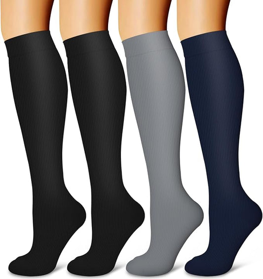 Laite Hebe 4 Pairs-Compression Socks for Women&Men Circulation-Best Support for Nurses,Running,Athletic