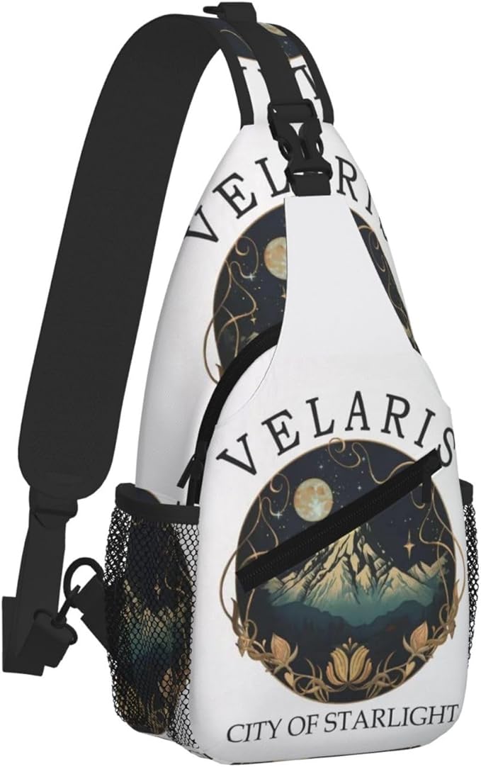 Velaris The City Of Starlight - The Night Court Fantasy Aesthetic Crossbody Bag Trendy Sling Bag Bakpack Casual Chest Bags Daypack For Hiking Walking Travel Running(1)