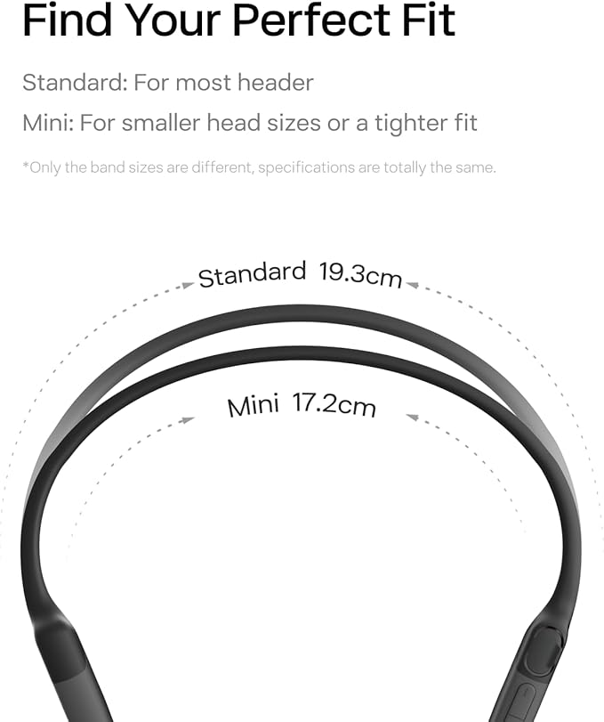 SHOKZ OpenRun Mini with USB-C Charging-Bone Conduction Headphones, Open-Ear Bluetooth Wireless Sport Headphones for Running & Workout, Sweat Resistant, Long 8H Playtime, Mic, with Hair Band - Black