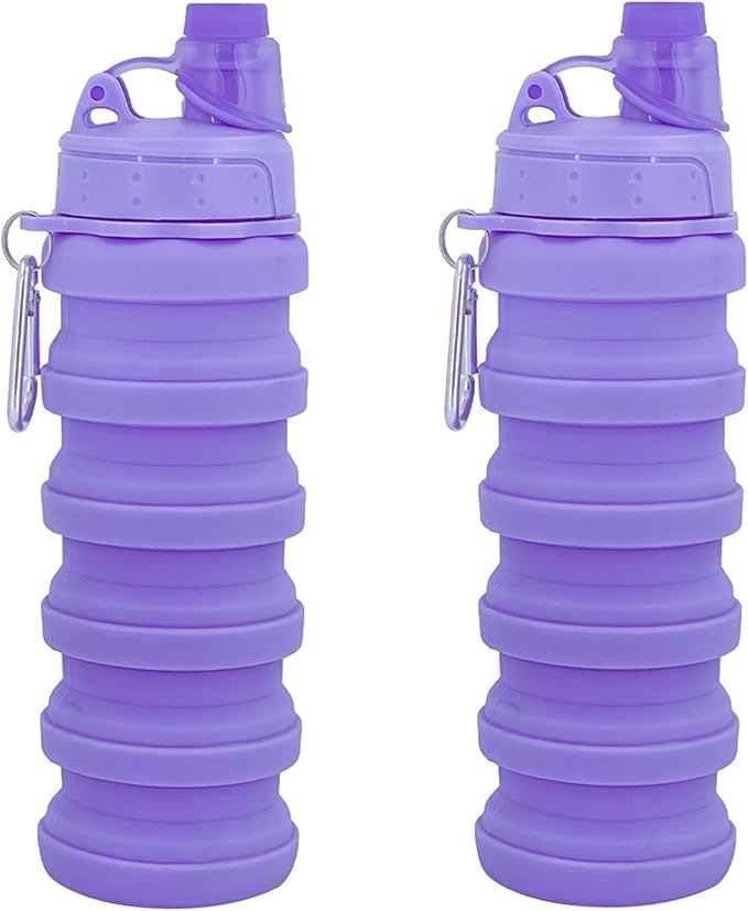 Collapsible Water Bottles Travel water bottle Sports Portable Sport Water Bottle Reusable Water Bottles comes with mountaineering Buckle 500ml silicone Water-proof camping water bottle