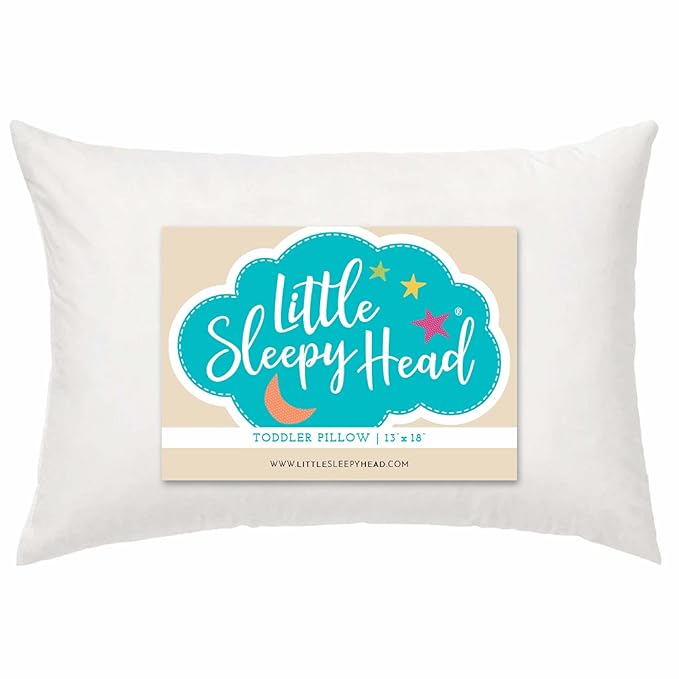 Little Sleepy Head Toddler Pillow 13x18 - Hypoallergenic Ergonomic Pillow for Sleeping, Nursery Pillow (1-Pack)
