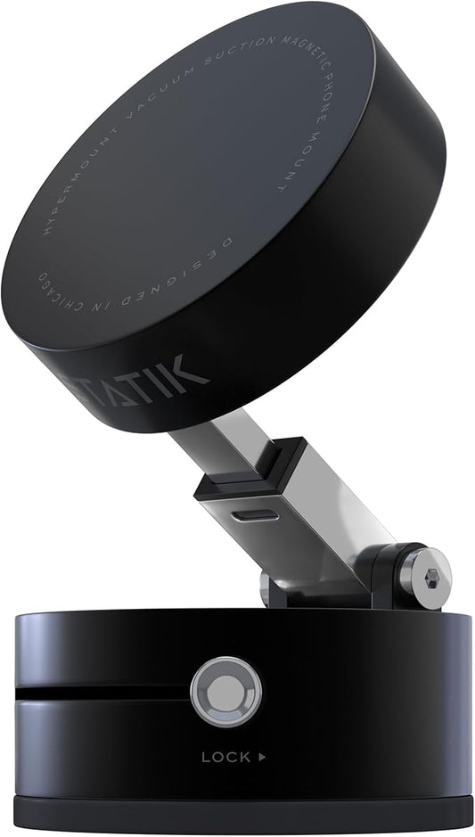 Statik HyperMount® 2 Vacuum Phone Mount - Magnetic Phone Holder, Vacuum Seal Car Phone Mount, Use on Any Surface, Compatible with Apple MagSafe and Magnetic Rings Included for Android Devices