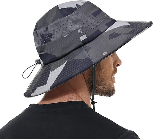 Sun Hat for Men Women UPF 50+ Fishing Hats Waterproof Wide Brim Boonie Bucket Hat for Safari Beach Hiking Garden