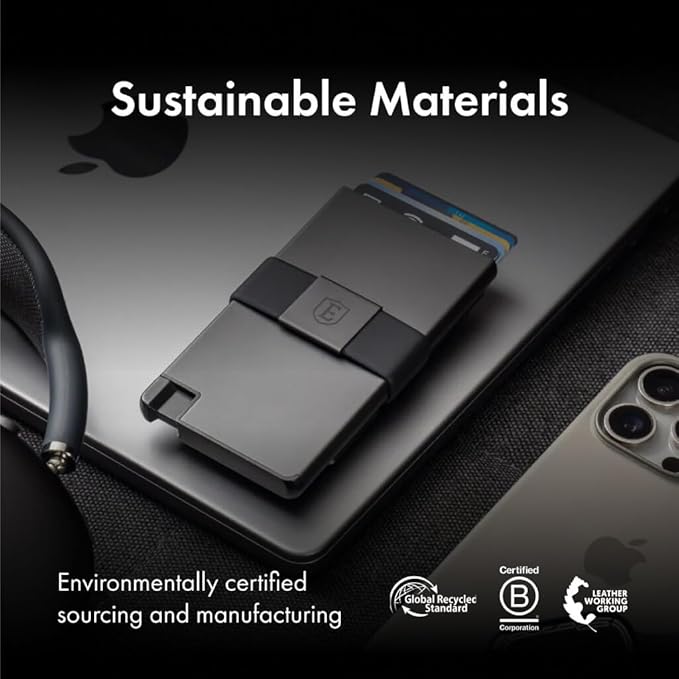 Ekster - Aluminum Cardholder Pro Wallet - All-Metal Aluminum Wallet for Men - Fits 7 Cards, RFID Blocking Layer, Ultra-Thin, Minimalist, Push Button, Card Access, Expandable, Trackable (Space Grey)