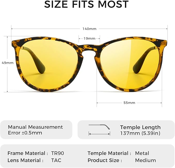 SUNGAIT Premium Vintage Round Sunglasses for Women Men Classic Retro Trendy Style