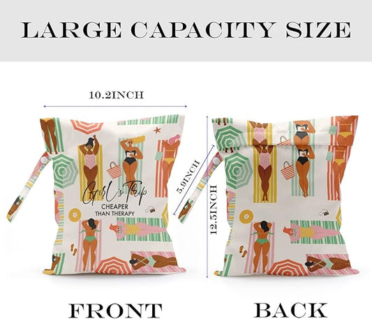 Wet Bag, Wet Dry Bag, Wet Bag for Swimsuit, Travel, Beach, Pool, Diapers, Dirty Yoga Gym Clothes, Makeup Bag, Waterproof Reusable s Weekend Bag for Women s Trip Gifts