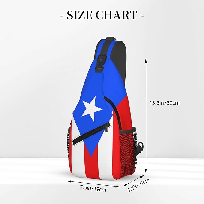 GJXFLSY Puerto Rico flag Sling Backpack Crossbody Bag Casual Chest Bags Travel Hiking Daypack Shoulder Bag for Women Men