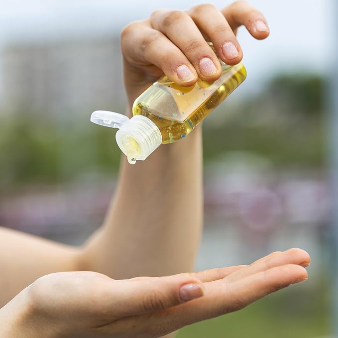 30 Pcs Hand Sanitizer Keychain,1.7oz Refillable Travel Refillable Travel Bottles Containers,Portable Liquid Squeeze Containers for Toiletries(Bottle + Lid + Hook)