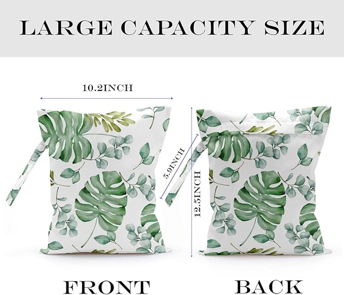 2 Pcs Wet Bag, Wet Dry Bag, Wet Bag for Swimsuit, Travel, Beach, Pool, Diapers, Dirty Yoga Gym Clothes, Toiletries, Makeup Bag, Cheetah Leopard Print Leopard Lover Gift for Birthday.