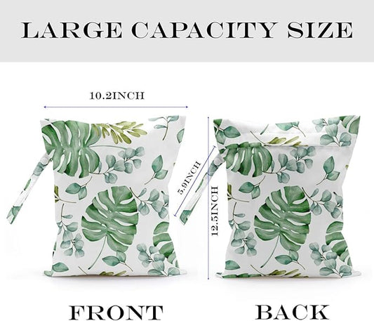 2 Pcs Wet Bag, Wet Dry Bag, Wet Bag for Swimsuit, Travel, Beach, Pool, Diapers, Dirty Yoga Gym Clothes, Toiletries, Makeup Bag, Cheetah Leopard Print Leopard Lover Gift for Birthday.