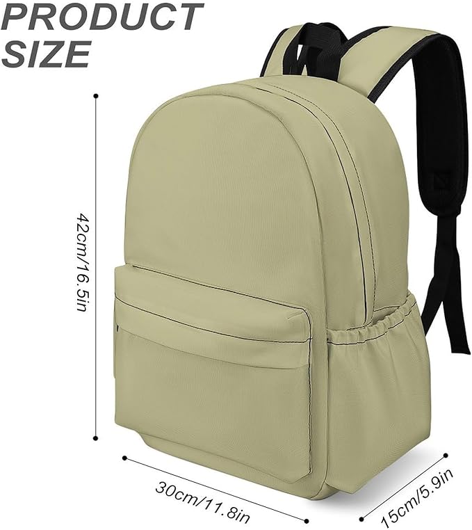 Sage Green Backpack Adult Travel Daybag for Women Men College Backpack for Vacation Hiking Camping Bag