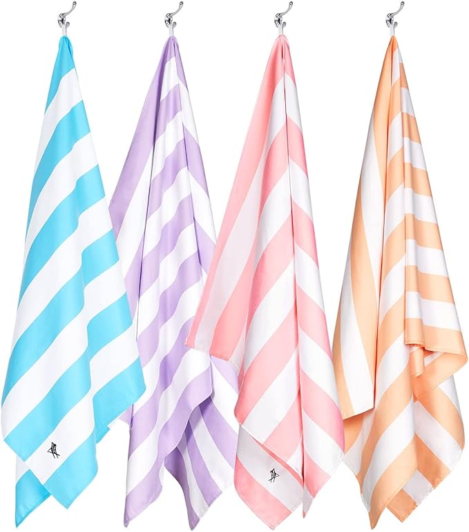 Dock & Bay Beach Towel - Quick Dry, Sand Free - Compact, Lightweight - 100% Recycled - Includes Bag - Cabana Light - Lombok Lilac - Extra Large (200x90cm, 78x35)