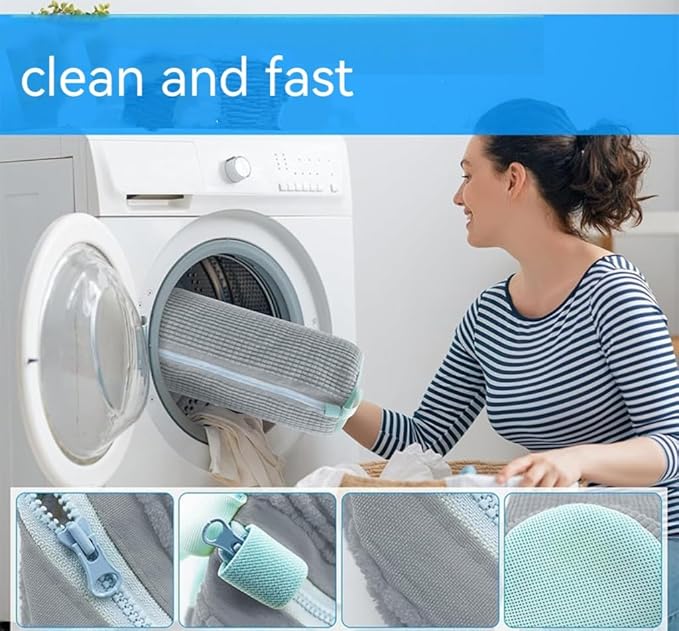 2 Pcs Shoe Washing Machine Bag Reusable Laundry Shoe Bag for Washer and Dryer Durable Shoe Bags for Traveling Tennis Sneaker Shoe Washing Bag ，Grey 2PCS