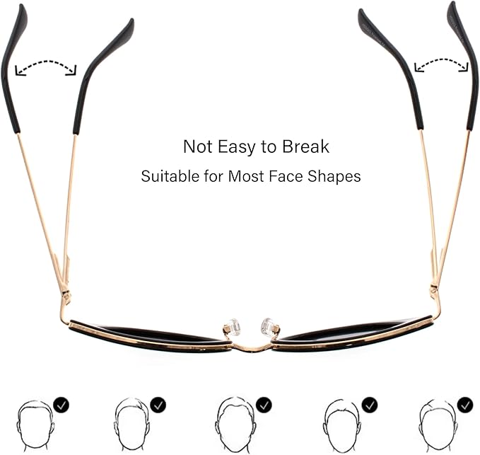 FAA'N Retro Big Frame Cat Eye Polarized Sunglasses Women with Spring Hinge