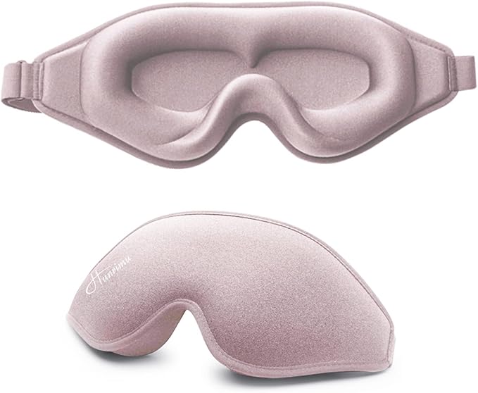 Sleep Eye Mask for Women Men, Soft and Comfortable Night Eye Mask for Sleeping, 3D Blockout Eye Cover for Travel, Blindfold with Adjustable Strap (Pink)