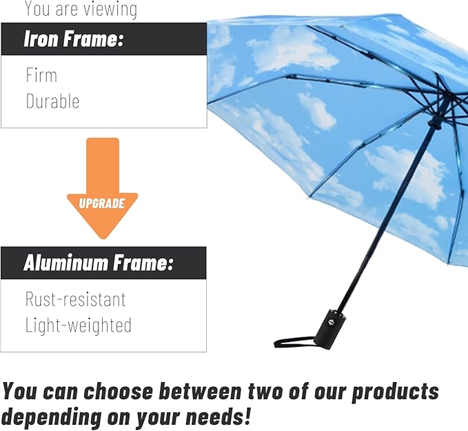 SY COMPACT Umbrella Automatic Travel Waterproof Light Folding Umbrellas Easy Carry for Women and Men