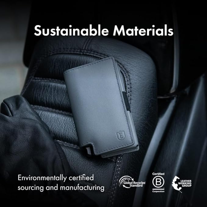 Ekster Parliament Men's Wallet | RFID Blocking Leather Minimalist Wallet | Slim Wallet for Men - Designed for Quick Card Access with Push Button